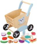 Mappy bevásárlókocsi, termékekkel, fa, 16 darabos