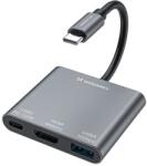 Wozinsky Hub multifunkcionális 3 az 1-ben Wozinsky WHCH-01 USB-C - USB-C / USB 3.2 / HDMI, 100W, 4k, 30Hz, 10 Gb/s, Szürke (1031166)