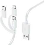 Hama Cablu date Hama 201535, 3-in-1, Micro-USB/USB-C/Lightning, 1.0 m (Alb) (Hama 201535)