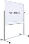 Optima Tabla alba magnetica, dubla fata, rotativa, 120 x 180 cm, pe stand mobil, profil aluminiu, Optima (OP-25120180)