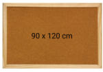 Optima Panou pluta cu rama din lemn, 90 x 120 cm, Optima (OP-31090120) - roua