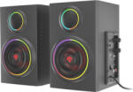 GENESIS Audiophile Systems Sistem audio 2.0 Genesis HELIUM 300BT, putere totala RMS 24 W, frecventa raspuns 100 - 20000 Hz, material lemn, iluminare ARGB, negru (NCS-1716)