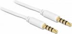 Delock Cablu Delock stereo jack 3.5mm 4 pini Alb T-T 0.5m 83439 (83439)
