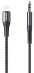 Awei CL-116L audió kábel (3.5mm jack - lightning, cipőfűző, 100cm) FEKETE (125695)
