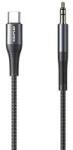 Awei CL-116T audió kábel (3.5mm jack - Type-C, cipőfűző, 100cm) FEKETE (125696)