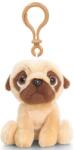 Keel Toys Jucarie de plus Keel Toys - Mops mic cu clema pentru rucsac, 10 cm (SD0862)
