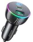 JOYROOM autós töltő USB+2 Type-C aljzat (70W, PD gyorstöltő 3.0) FEKETE (140653)