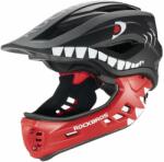  Rockbros TT-32005 Shark gyermek kerékpáros sisak levehető állkapoccsal M-es méret (54-58) - fekete - pepita