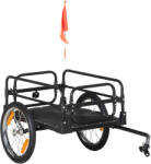 HomCom Remorcă pentru bicicletă de 70L cu 2 roți de 16" , 2 reflectoare și steguleț, din oțel și PE, 125x64x53.5 cm, negru