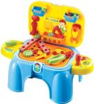 Woodyland Set atelier Woody cu unelte și taburet - 2 în 1 (91610) Set bricolaj copii