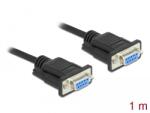 Delock Serial RS-232 D-Sub 9 cablu nut - nut null modem cu cadru conector subțire - CTS / RTS auto
