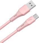AVAX CB3303 18W USB-A la USB-C cablu de silicon cu încărcare rapidă, 1, 5 m, roz (AVAX_CB3303)