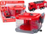  Garázs és Tűzoltó Autómosó Interaktív Játék - Gyerekeknek, Piros