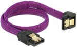 Delock SATA kábel 6 Gb/s 30 cm lefelé / egyenes fém lila Prémium