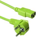 ACT Powercord mains connector Schuko CEE 7/7 male (angled) - C13 IEC 60320 1, 8m Green AK5138 (AK5138)