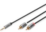 ASSMANN DB-510330-010-S Audio adapter cable, 3.5 mm stereo jack to RCA 1m Black (DB-510330-010-S)