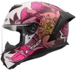 LS2 FF820 Rapid III Poppies II zárt motoros bukósisak fényes fehér-rózsaszín