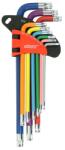  Verke színes Torx imbuszkulcs készlet T10-T50 (9 db), CrV - V35501 (V35501)