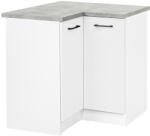 Leziter Praktik 90 alsó sarok szekrény 2 ajtós, fehér-fehér (PR90A2ASFHFH) - geminiduo