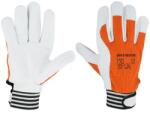  Kecskebőr szerelőkesztyű tépőzárral, fehér-narancs 8-as - V50112 (V50112)