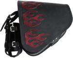 RSA Geantă de motocicletă din piele RSA S63 Flame HD Softail negru-roșu (SKWS63FLAME)