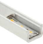 Lumines Type-X Fehér - Alumínium U profil LED szalagos világításhoz 12x8 mm (Opál búrával) (LUMINES-X2-B + LUMINESS-K2020-ML PVC)