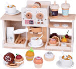 MH Protect Fa Kávézó Készlet - Kávézó Játékkészlet Kávéfőzővel, Csészékkel és Desszertekkel ZA5938