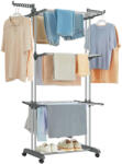 SONGMICS Négy szintes összecsukható ruhaszárító kerekekkel, szürke (LLR701G01V1) Ruhaszárító