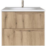 Piramida EURIDIKA fali fürdőszobabútor - műmárvány mosdóval -2 fiókos - PINO TÖLGY - 65 x 48 x 53 cm (65HPINOOAK) - globalvivamarket