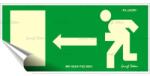  Információs matrica, 25x11, 5 cm, fluoreszkáló, utánvilágítós, Menekülési irány balra (310 - 30) - wondex