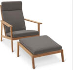 Tchibo - Kényelmes magas háttámlás kerti karosszék lábtartóval - bézs