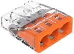 WAGO COMPACT vezeték összekötő 3x0, 5-2, 5 mm2 tömör vezetékhez, átlátszó házban, narancssárga fedéllel 2273-203 (NVT002249)