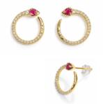  Cercei Rubin cu zircon rotund fatetat 15x14x14 mm cu argint 925 aurit cadou cu semnificatie 1 pereche