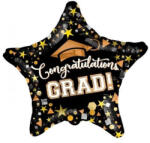 Conver Fólia lufi, 18"/45cm, csillag, congratulations, fekete