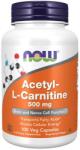 NOW NOW Acetyl L-Carnitine 500 mg, 100 Veg Capsules