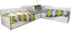 Bogdan Furniture I Ъглови легла Mod 5047 с ракла за матраци 90/200, Дъб крафт бял