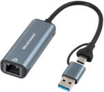 MicroConnect USB-C/A - RJ45 gigabites hálózati adapter, MC-USBACNET1G (eet_5715063053409)