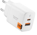 Spigen ESSENTIAL EE202EU încărcător de rețea USB+Type-C soclu 20W, încărcător rapid, ALB (ACH08704)