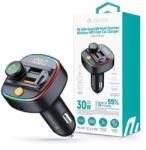 Devia Bluetooth FM-transmitter autós gyorstöltő - 30W PD+QC - 2×USB / AUX / MP3 PC (ST112513)