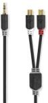 Nedis CABW22250AT02 3.5mm 2 x RCA Antracit audio kábel (CABW22250AT02)