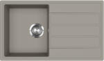 Evido Easy 45S gránit mosogató, 760 x 440 mm, platina (442068) - markabolt