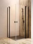 Radaway Nes 8 Black KDD II szögletes fekete zuhanykabin 90x90 átlátszó