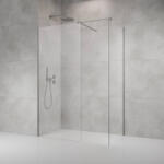 Radaway Modo X Brushed Nickel III Walk-in szálcsiszolt króm zuhanyfal 90x90 átlátszó