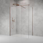 Radaway Modo X Brushed Copper III Walk-in szálcsiszolt réz zuhanyfal 90x90 átlátszó