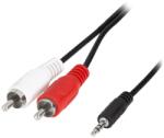 LogiLink 1x3.5mm - 2xRCA, 5m 3.5mm Fekete audio kábel (CA1043)