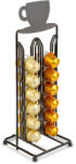  Fém kávékapszula tartó - 28 db Nespresso kapszulához - 125 x 115 x 340 mm - matt fekete (BW0998)