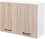 Leziter Praktik 80 felső szekrény 2 ajtós, fehér-sonoma tölgy (PR80F2AFHST) - homelux
