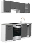 Leziter Praktik 180 konyhabútor, fehér korpusz, antracit front (PR180FHAN) - homelux