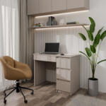 GreenSite Mijas Íróasztal Jobb Oldali Tárolókkal, 98x76x51 cm, Agyag Színű - fizz