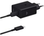 Samsung hálózati töltő 2 Type-C aljzat (50W, PD gyorstöltő + Type-C kábel) FEKETE (158772)